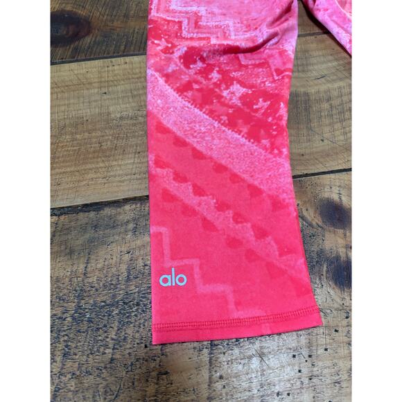 Alo Yoga Airbrush Poppy Casbah Athletic Workout Womens Cropped Leggings Size XS - Picture 7 of 8